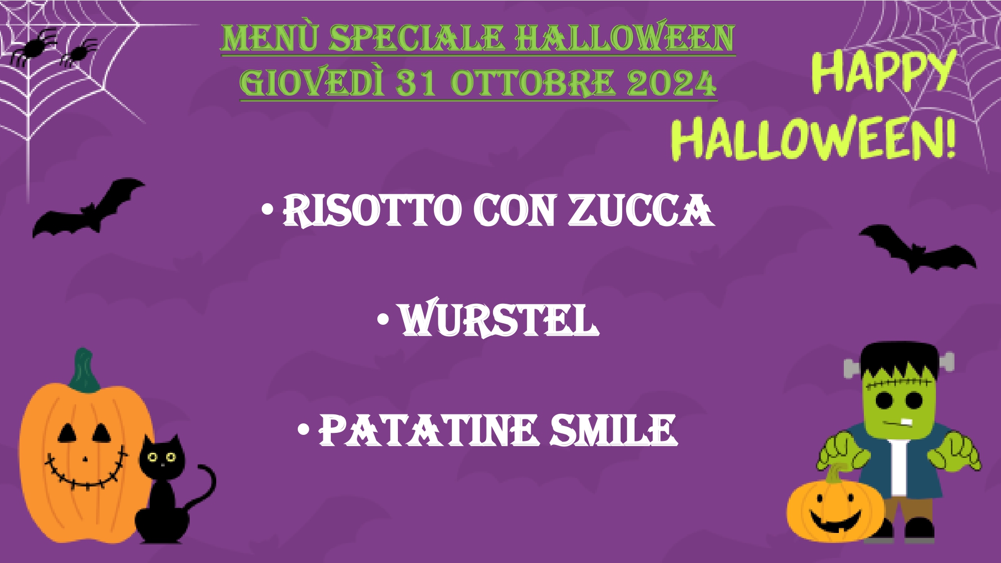 Menù speciale Halloween Giovedì 31 Ottobre 